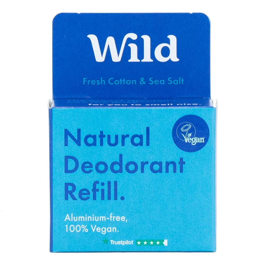 Wild Men's Fresh Cotton & Sea Salt Deodorant Refill - 40g - Wild