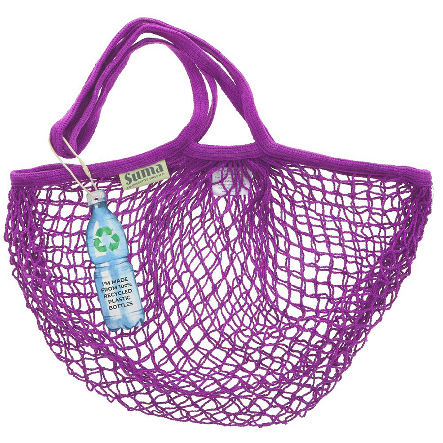 Suma Recycled Long Handled String Shopping Bag - Mulberry