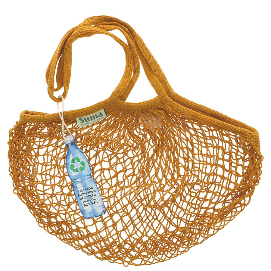 Suma Recycled Long Handled String Shopping Bag - Pumpkin