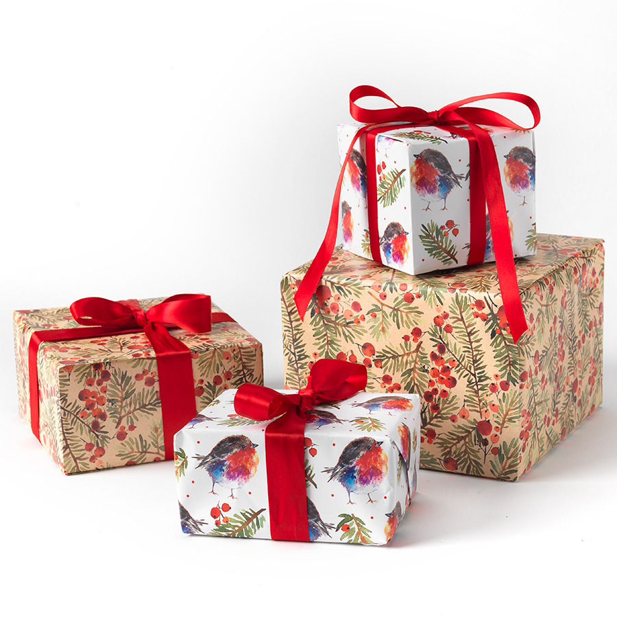 Robin & Berries Gift Wrap