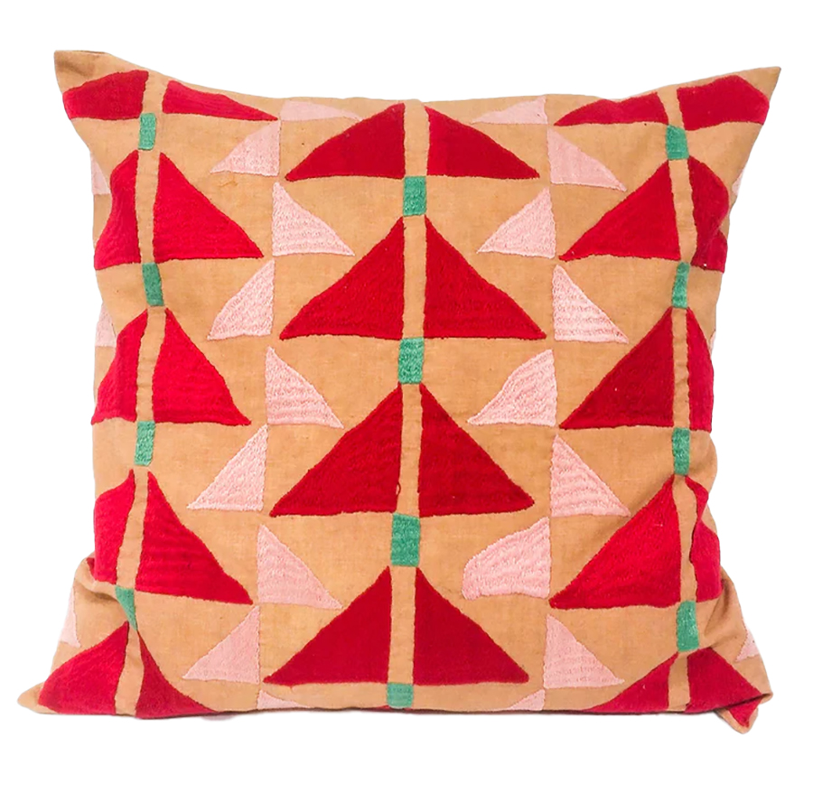 Pukhtadozi Cushion Cover - Red