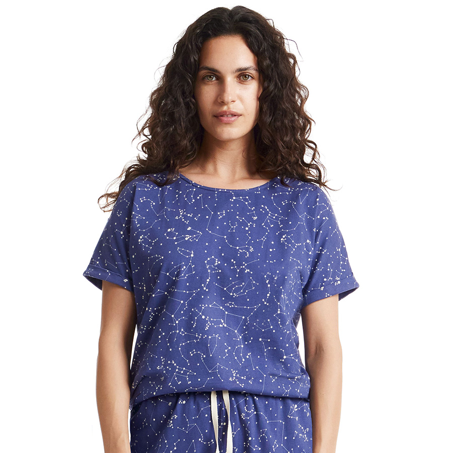 People Tree Constellation Pyjama Tee - Blue
