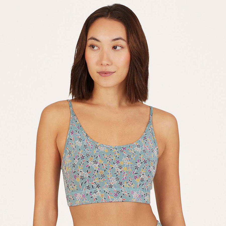 Thought Florielle Floral Bralet - Pine Green