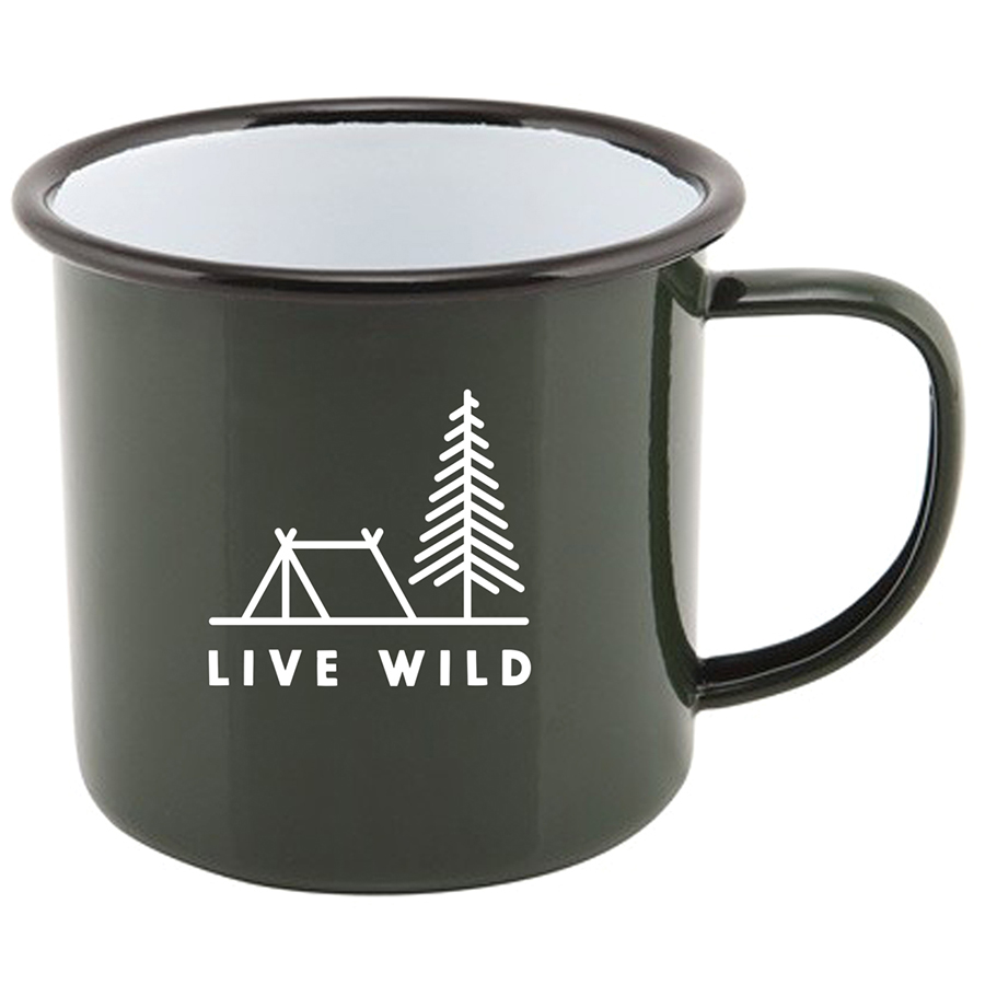 Live Wild Enamel Camping Mug