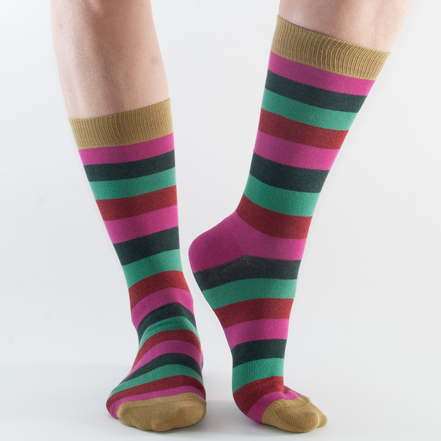 Doris & Dude Red Stripe Socks - UK 3-7