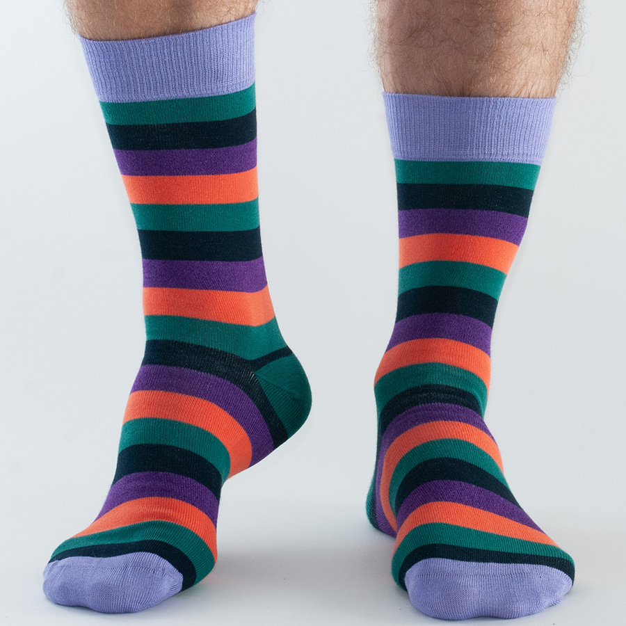 Doris & Dude Orange Stripe Socks - UK 7-11
