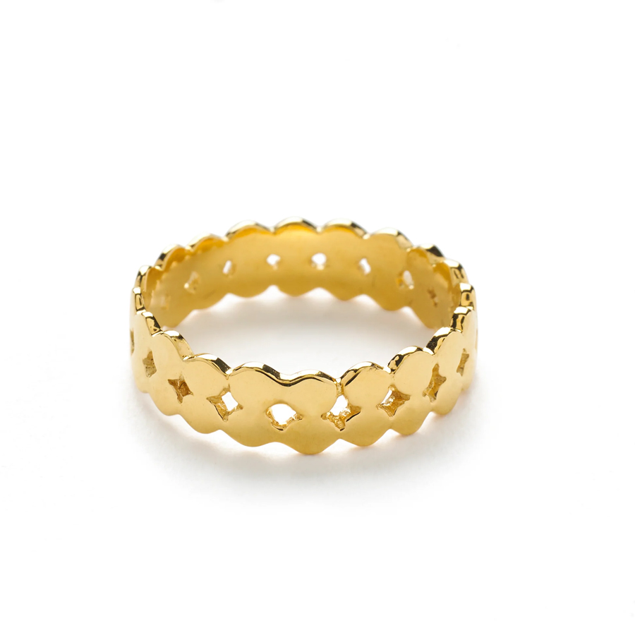 So Just Shop Gold Praniti Double Layer Ring