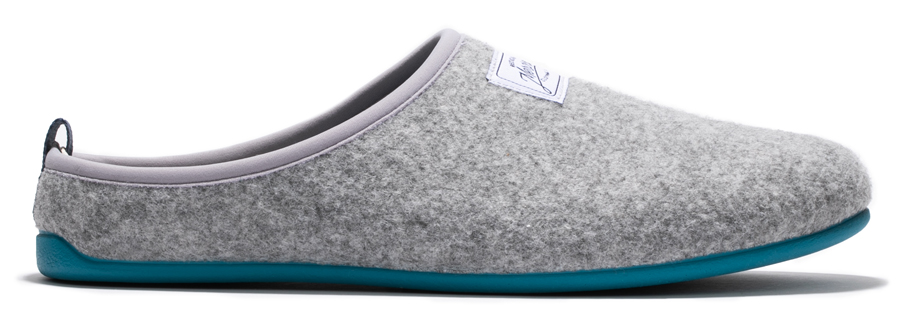 Mercredy Men's Recycled Slippers - Grey & Petrol Blue