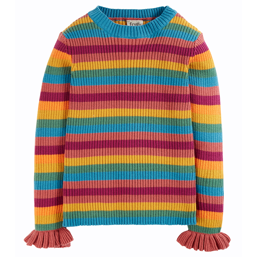 Frugi Rainbow Stripe Zoe Knitted Jumper