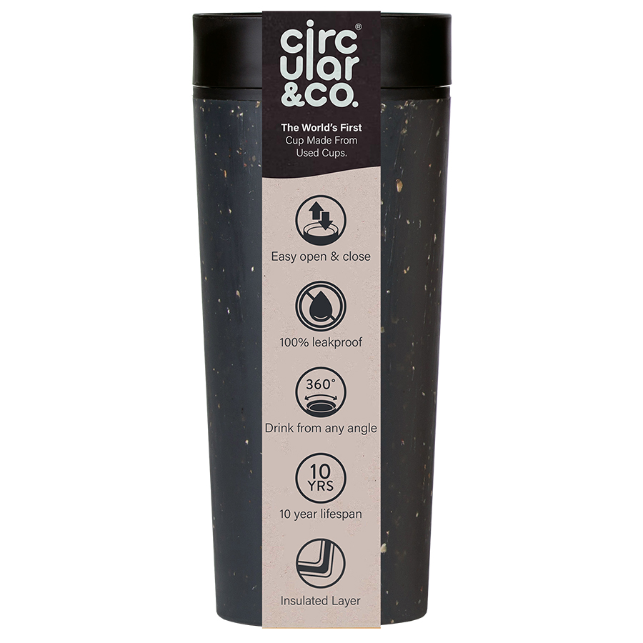 Circular & Co Black Reusable Coffee Cup - 16oz