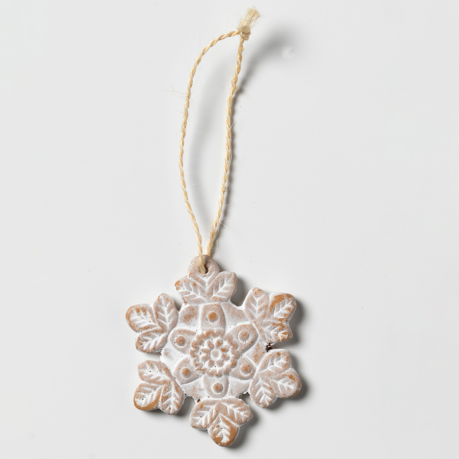Terracotta Decoration - Snowflake - Set of 3