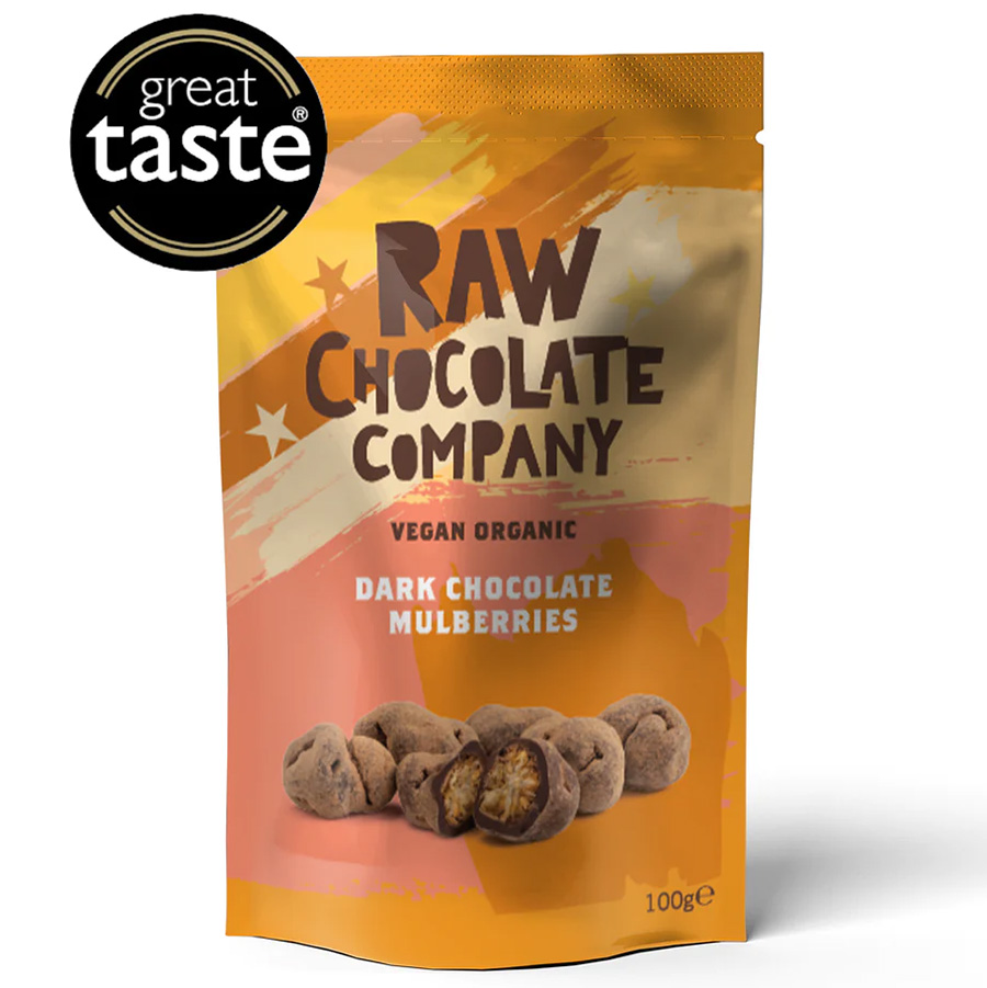 The Raw Chocolate Company Chocolate Mulberries - 100g