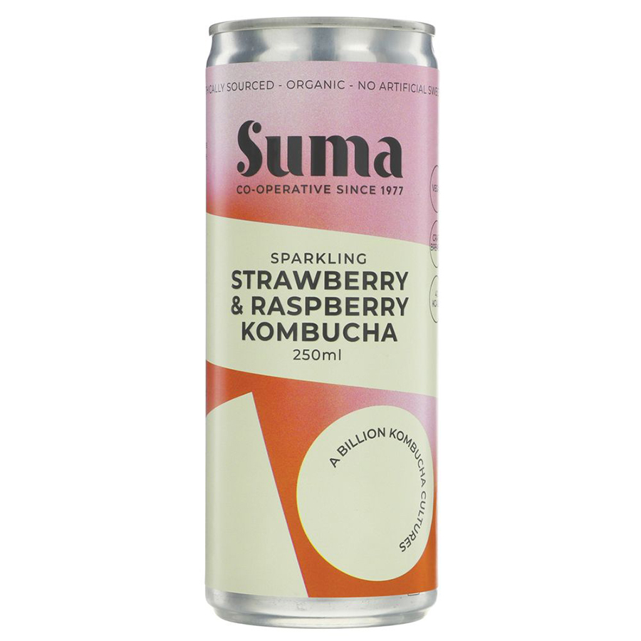 Suma Organic Sparkling Kombucha - Strawberry & Raspberry - 250ml
