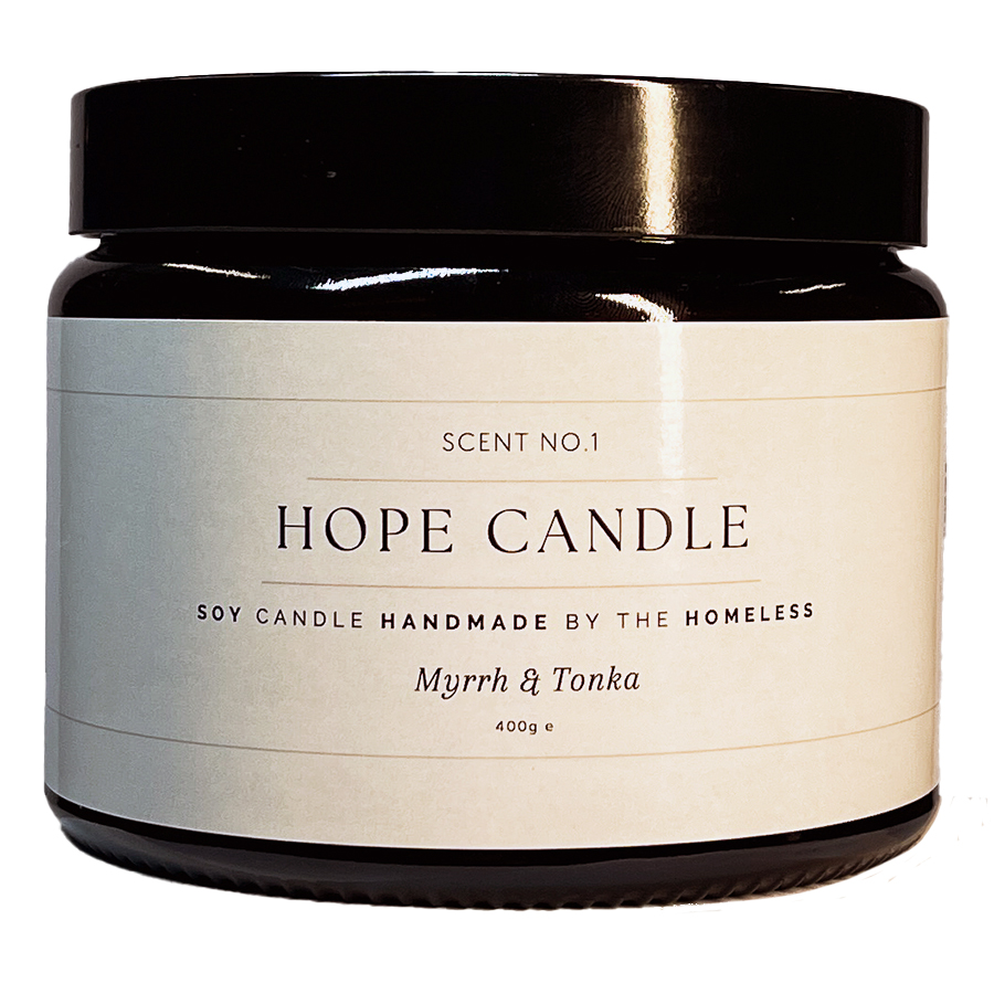 Labre's Hope Scented Soy Wax Candle - Myrrh & Tonka - 400g