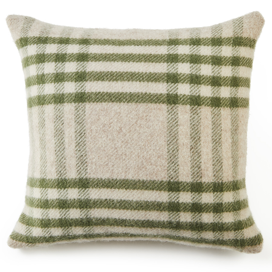 Hex Check Cushion - Olive