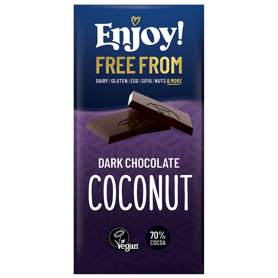 Enjoy! Dark Chocolate Coconut Bar - 70g