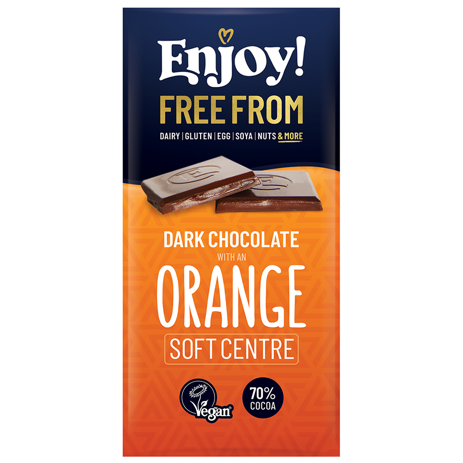 Enjoy! Dark Chocolate with Orange Soft Centre Bar - 70g