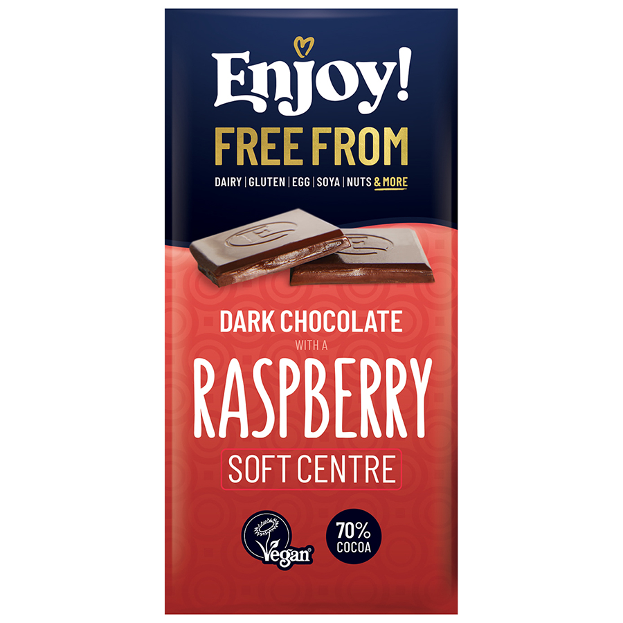 Enjoy! Dark Chocolate with Raspberry Soft Centre Bar - 70g
