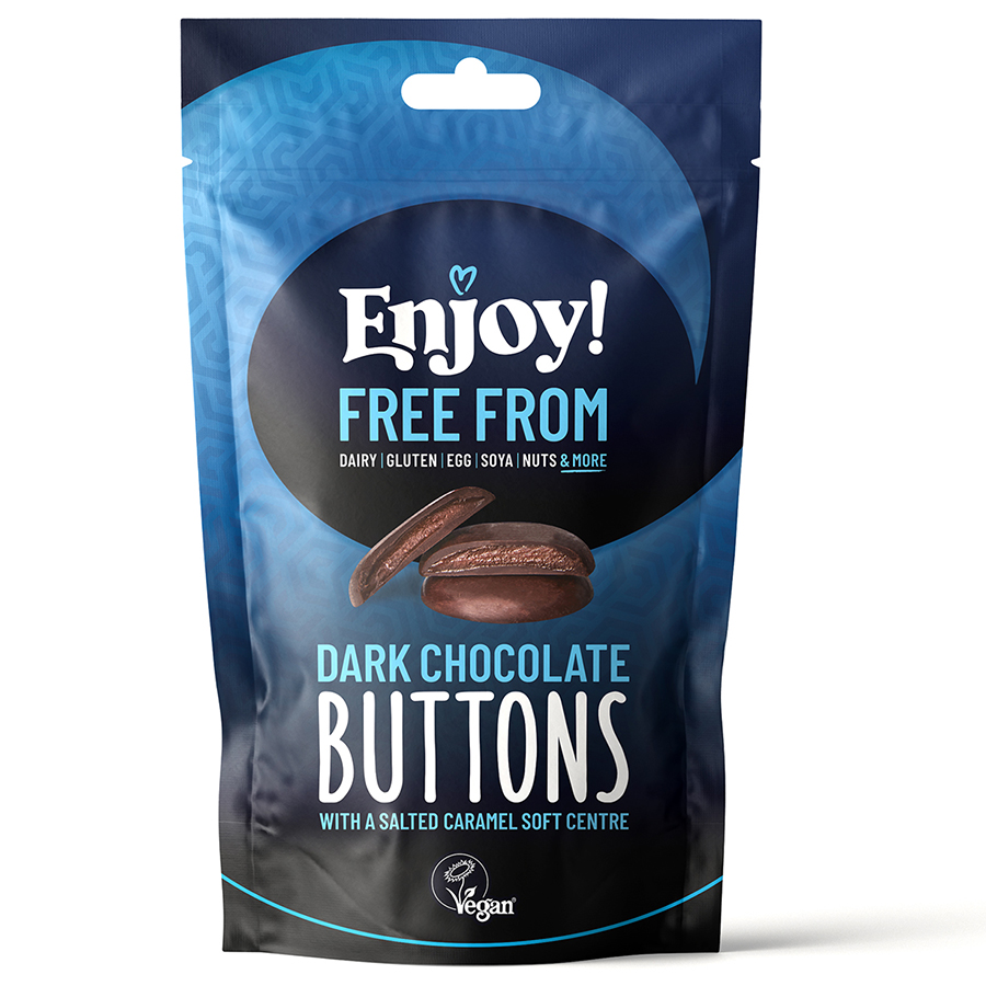 Enjoy! Dark Chocolate Buttons with Salted Caramel Soft Centre - 100g