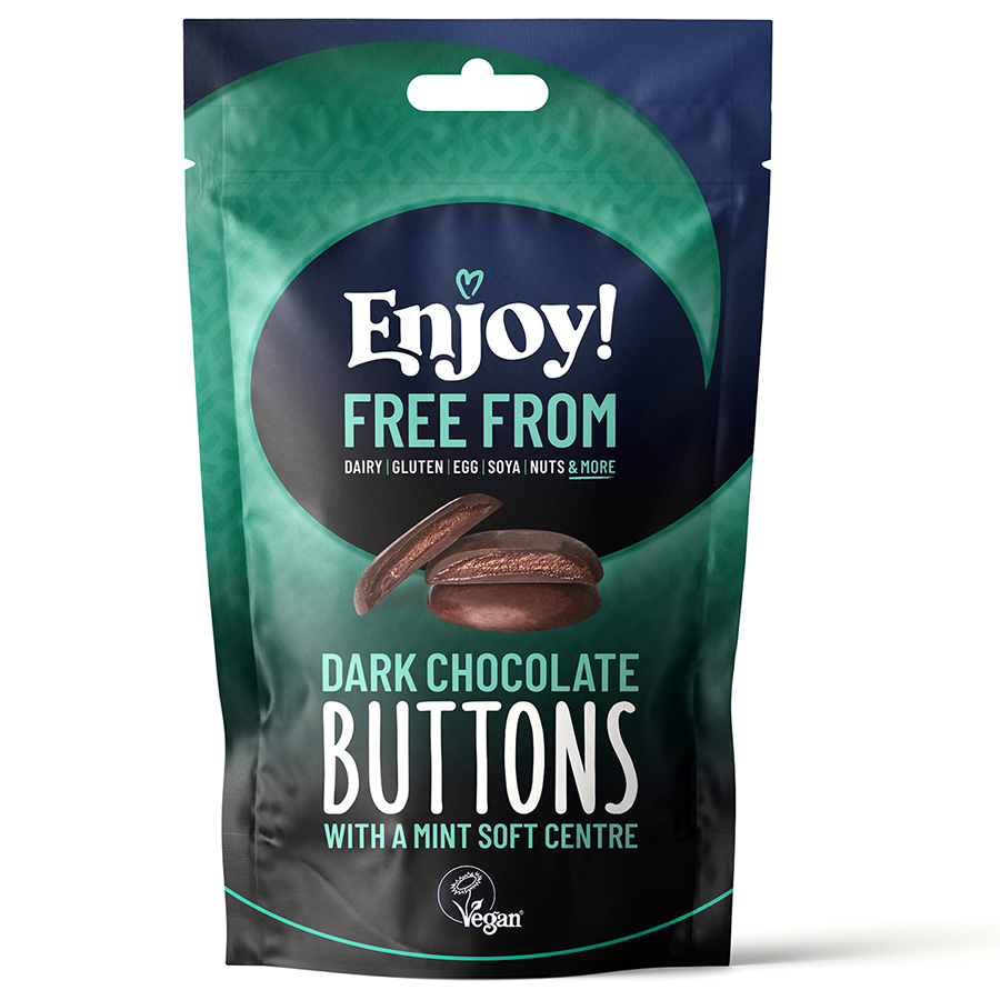 Enjoy! Dark Chocolate Buttons with Mint Soft Centre - 100g