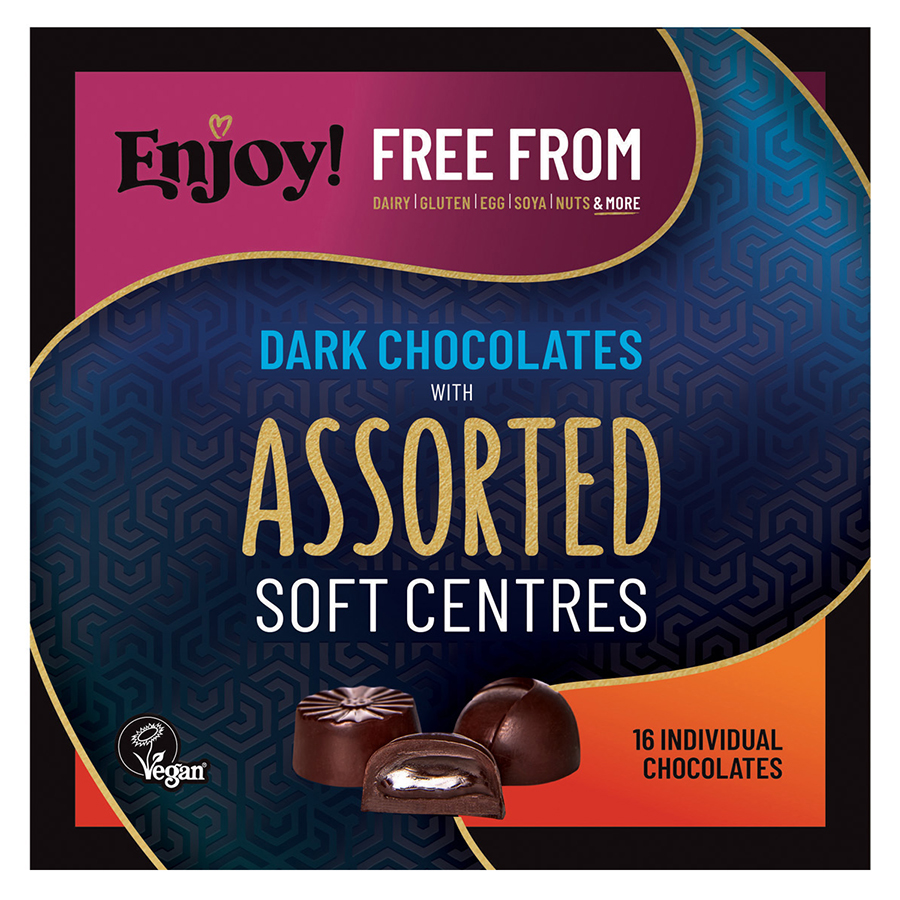 Enjoy! Dark Chocolates with Assorted Soft Centres - Box of 16