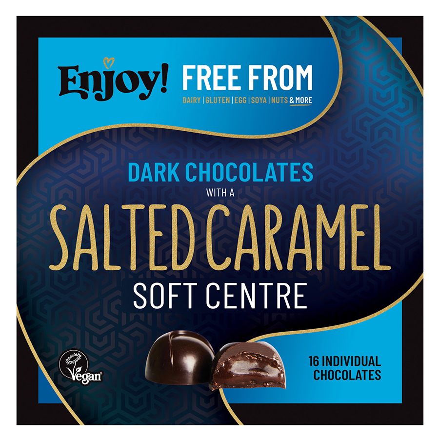 Enjoy! Dark Chocolates with a Salted Caramel Soft Centre - Box of 16