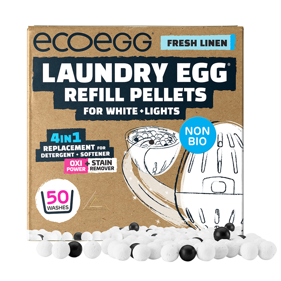 ecoegg Laundry Egg Refill for White & Lights - Fresh Linen - 50 Washes