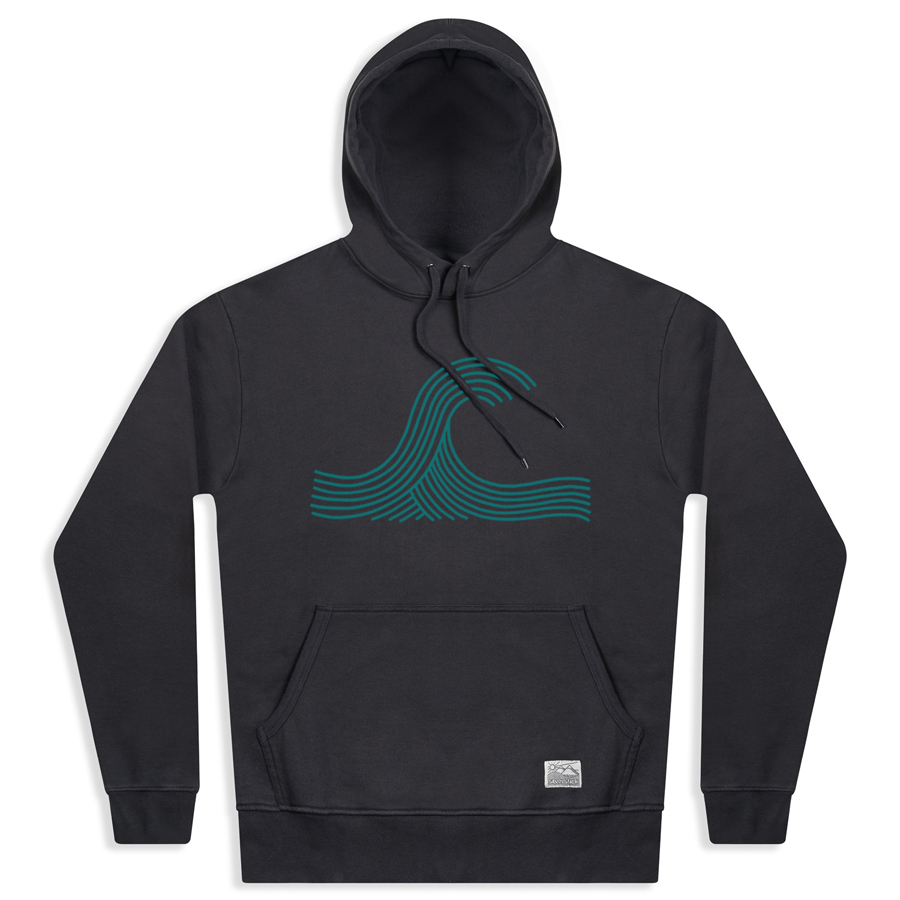 Mens Wave Organic Cotton Hoodie - Charcoal