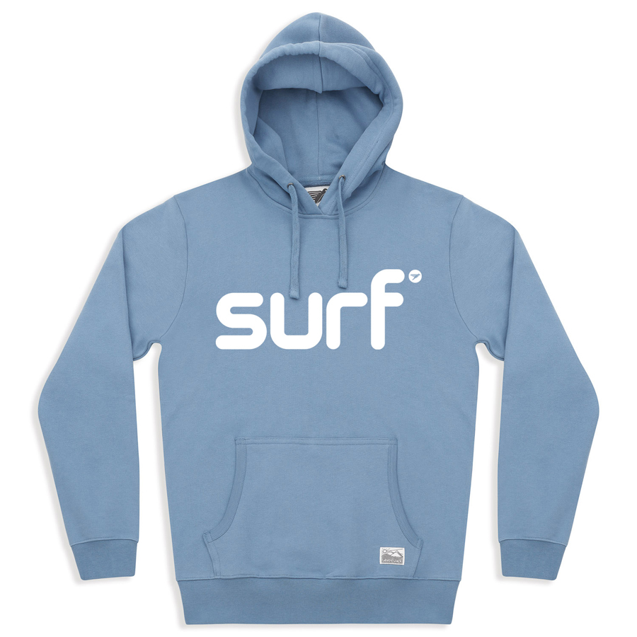 Mens Surf Organic Cotton Hoodie - Faded Denim