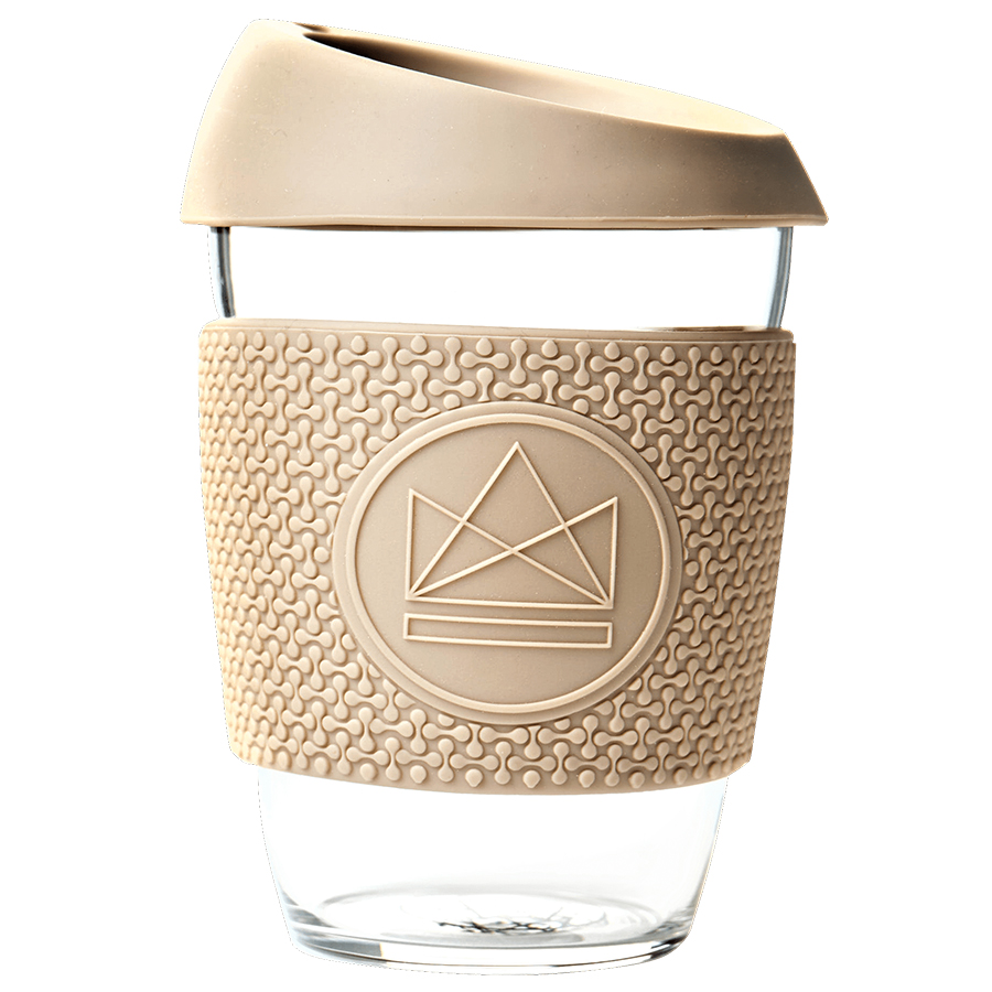 Neon Kactus Reusable Glass Coffee Cup - Cloud 9 - 12oz