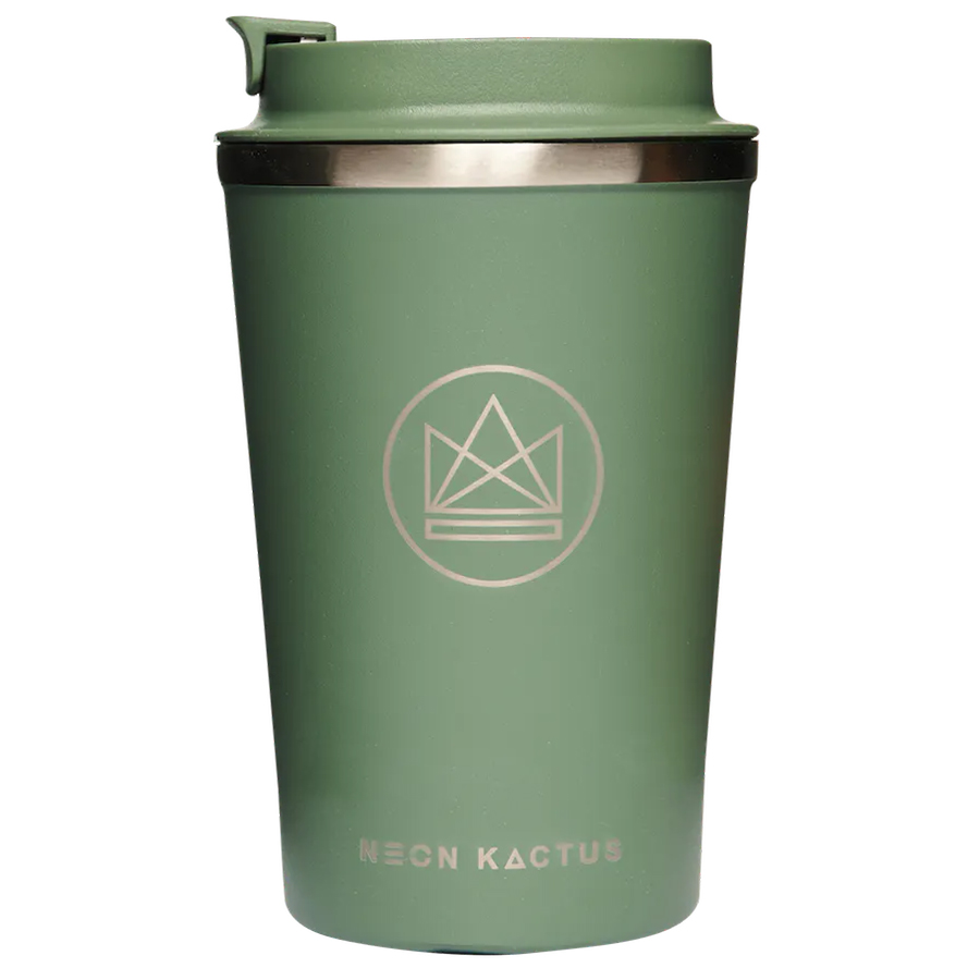 Neon Kactus Insulated Coffee Cup - Happy Camper - 12oz