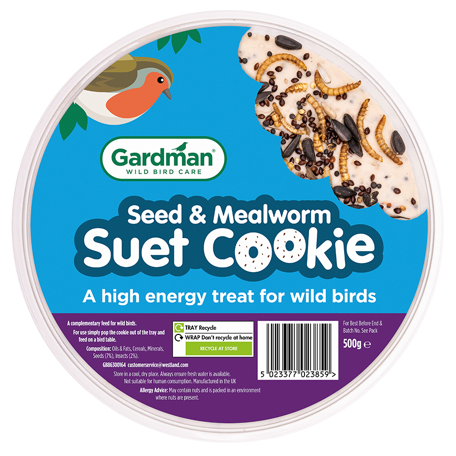 Gardman Seed & Mealworm Suet Cookie - 500g