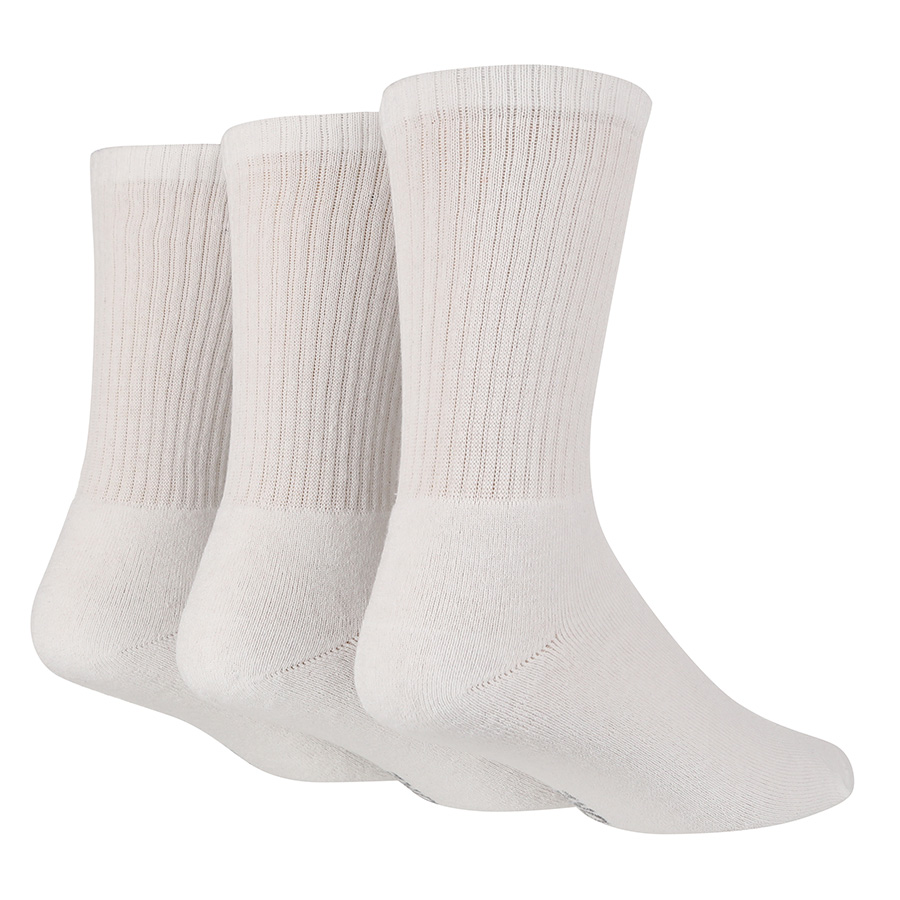 Tore Plain White Crew Sports Socks - UK7-11 - 3 Pairs
