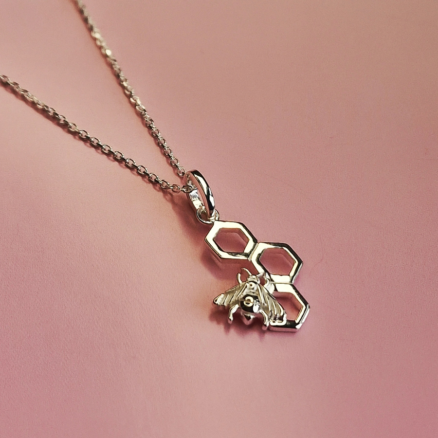 Vurchoo Silver Bumblebee Necklace