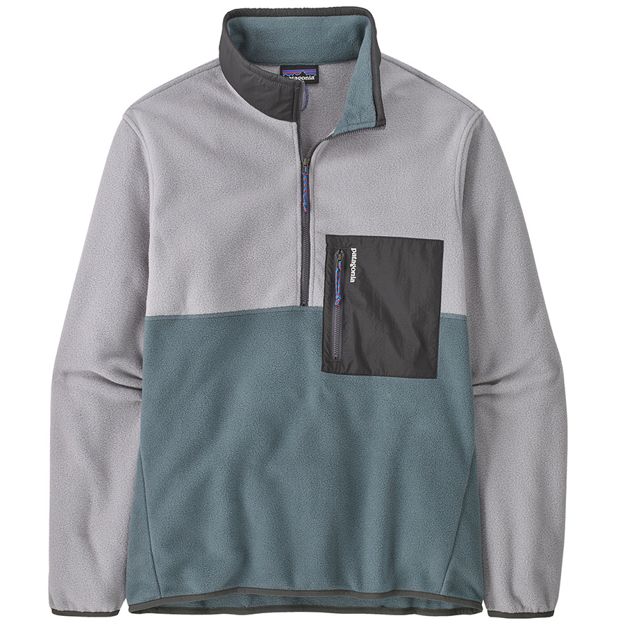 Patagonia Microdini 1/2 Zip Pullover - Nouveau Green with Salt Grey
