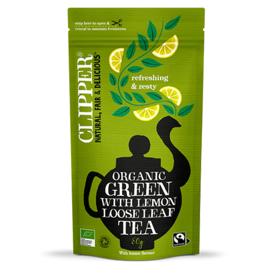 Clipper Fairtrade & Organic Green Tea with Lemon Loose Leaf Tea - 80g