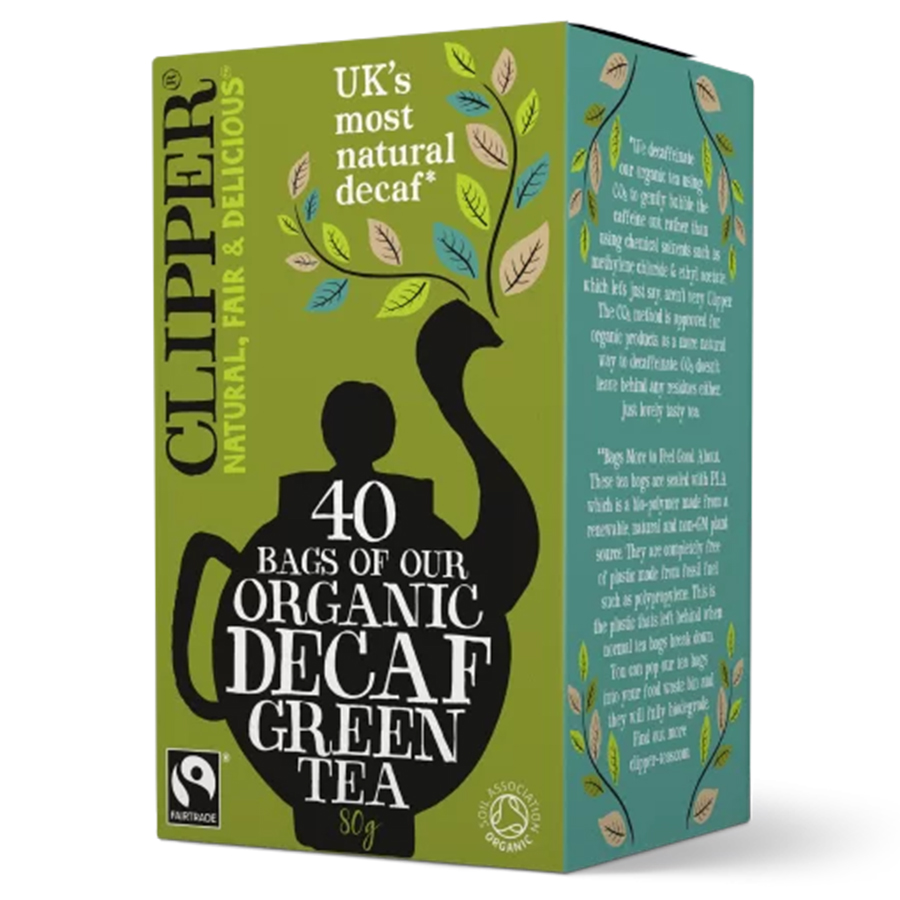 Clipper Fairtrade & Organic Decaf Green Tea - 40 Bags