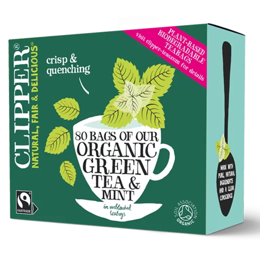 Clipper Fairtrade & Organic Green Tea with Mint - 80 Bags