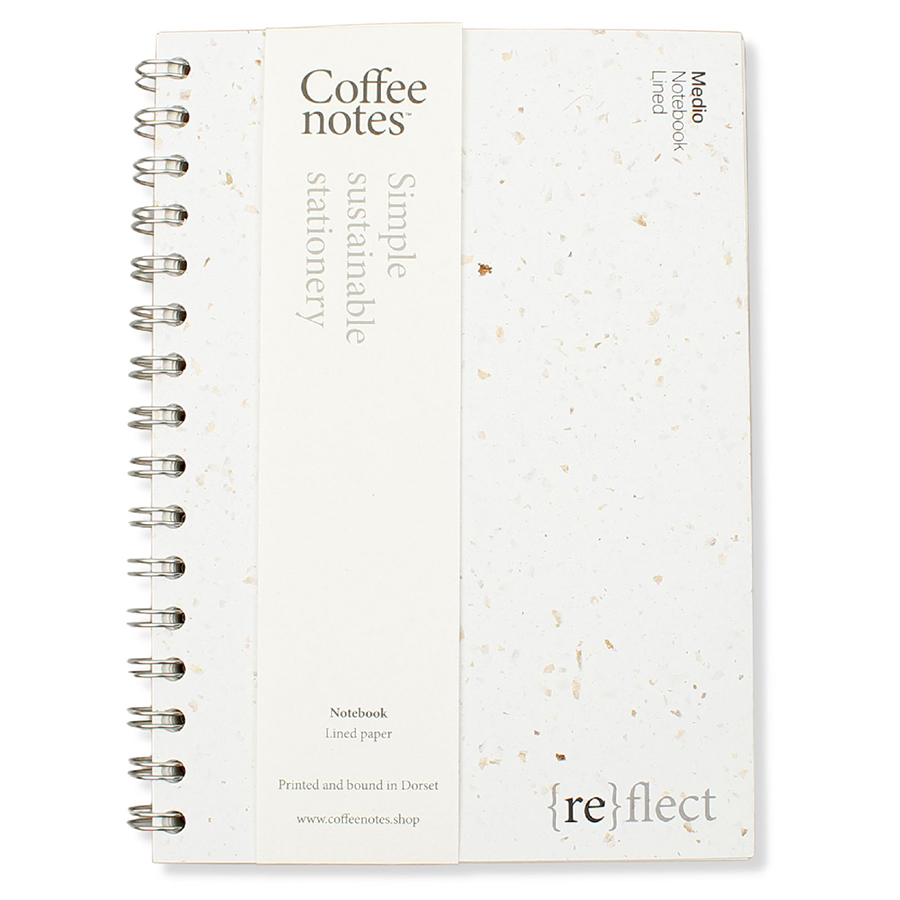 Coffee Notes A5 Lined Wirobound Notebook - Grounds