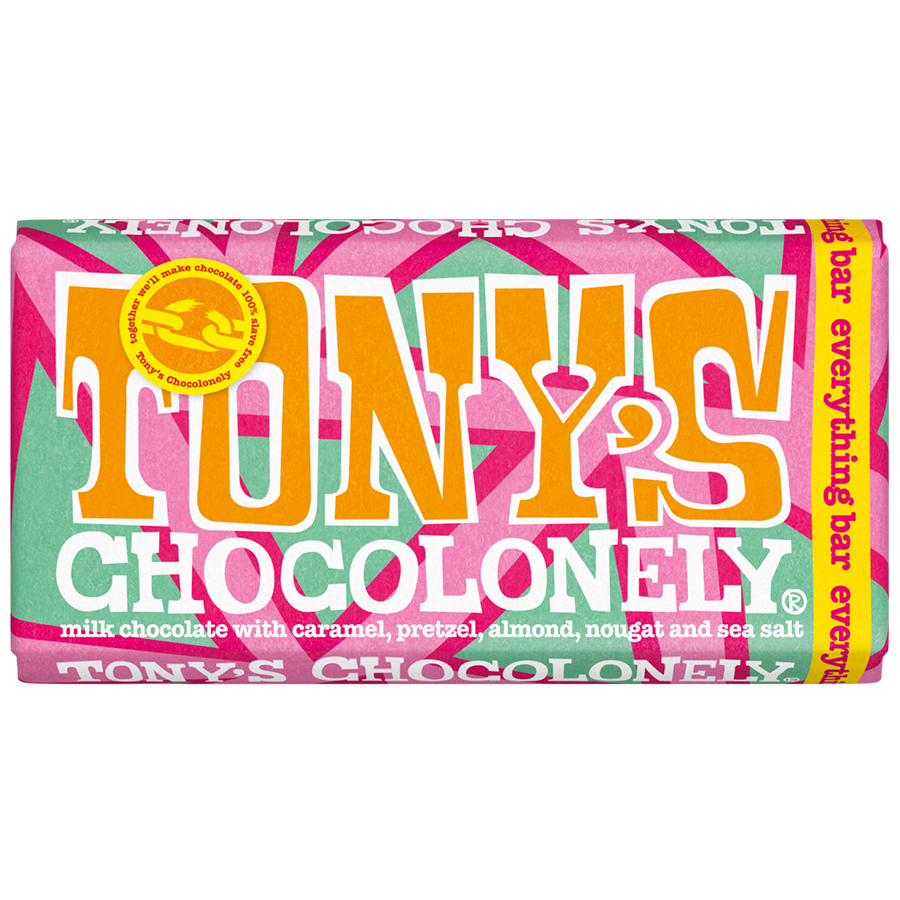 Tony's Chocolonely 'Everything Bar' - Seasalt Almond Pretzel - 180g