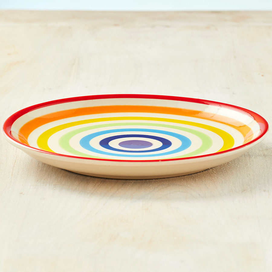 Hand Painted New Rainbow Dinner Plate