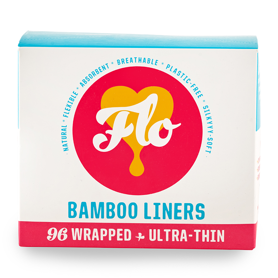 FLO Natural Bamboo Panty Liners Megapack - Pack of 96