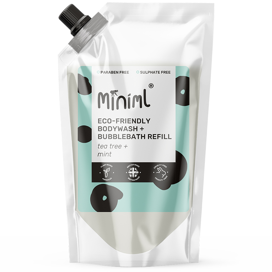 Miniml Bodywash & Bubble Bath - Tea Tree & Mint - 1L Refill