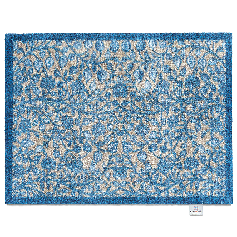 Blue Nature Floral Doormat - 65 x 85cm