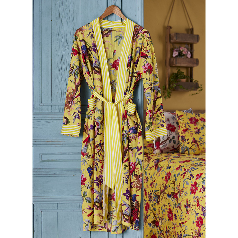 Bird of Paradise Dressing Gown - Yellow