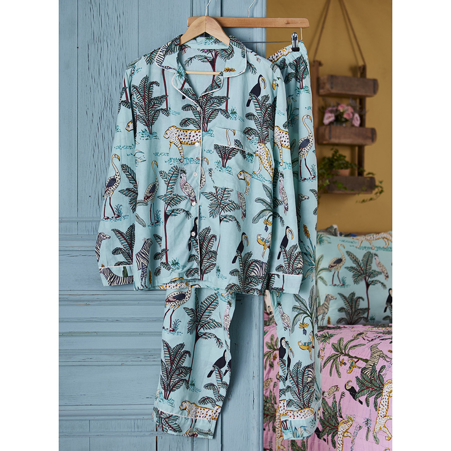 Jungle Print Pyjamas - Jade