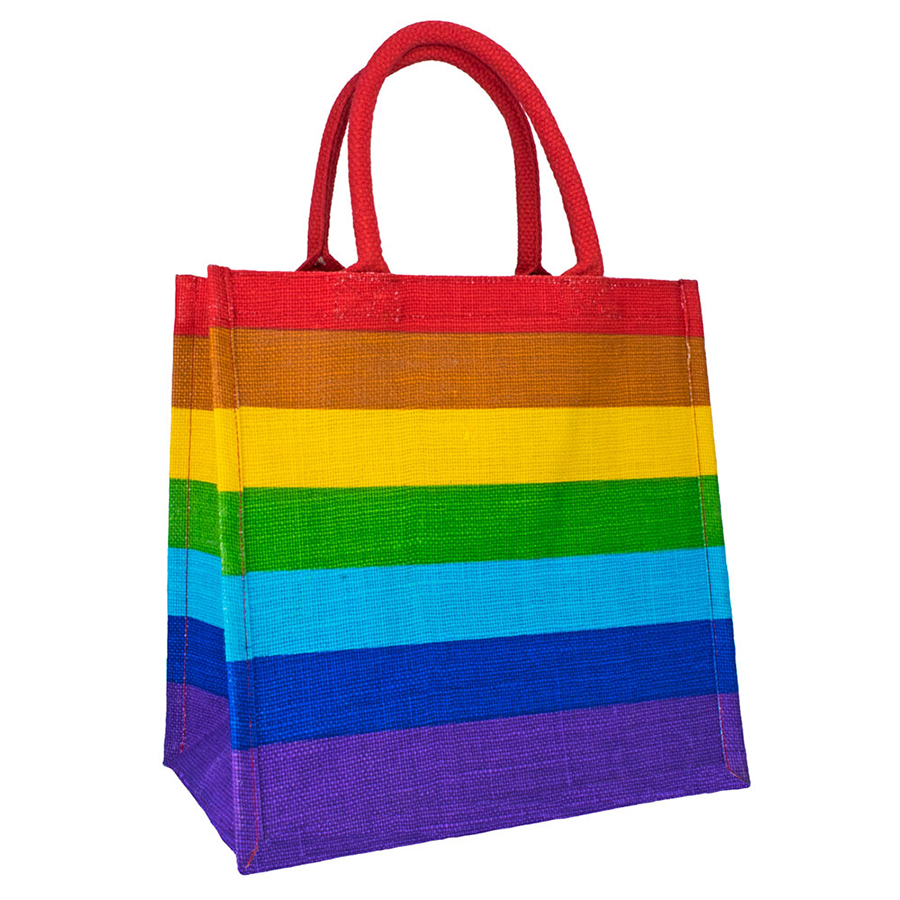 Reusable Jute Shopping Bag - Rainbow