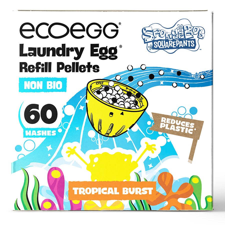 ecoegg x SpongeBob Laundry Egg Refill - Tropical Burst Non-Bio - 60 Washes