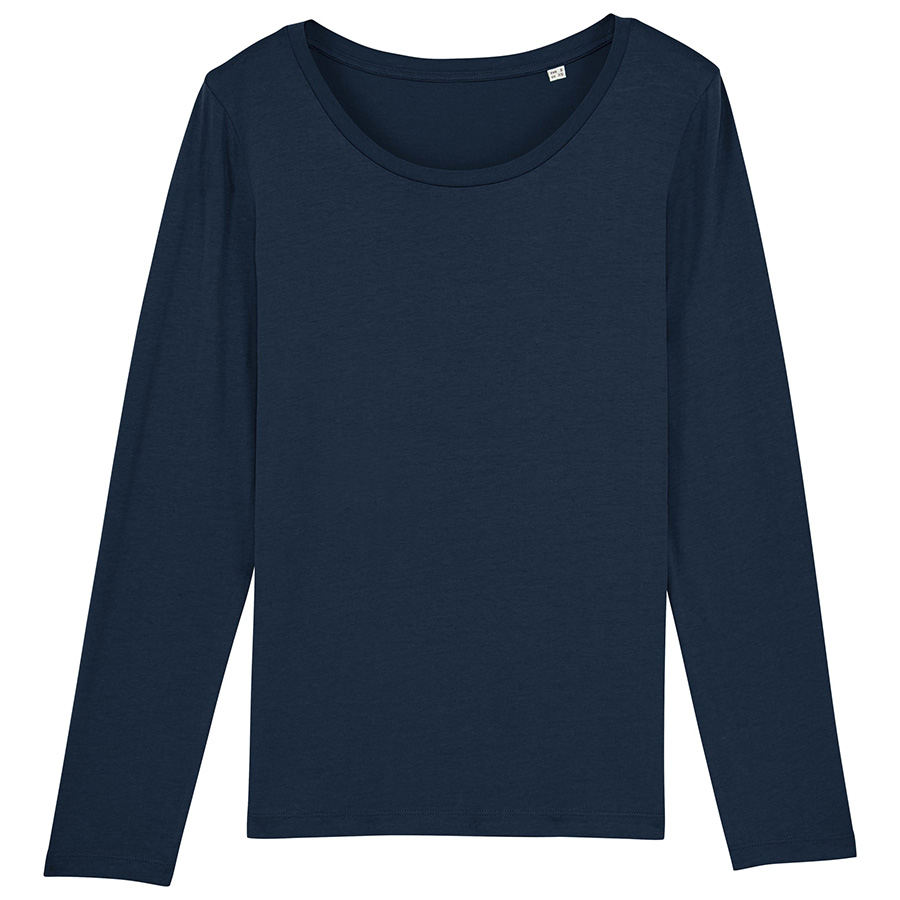 Womens Organic Cotton Long Sleeve T-Shirt - Navy