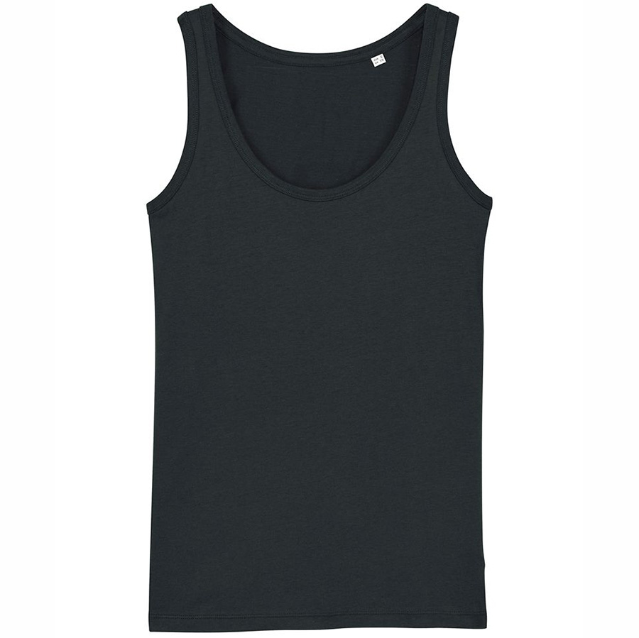 Organic Cotton Fitted Vest Top - Black
